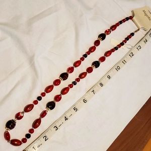Majestic beautiful red and gold bead necklace